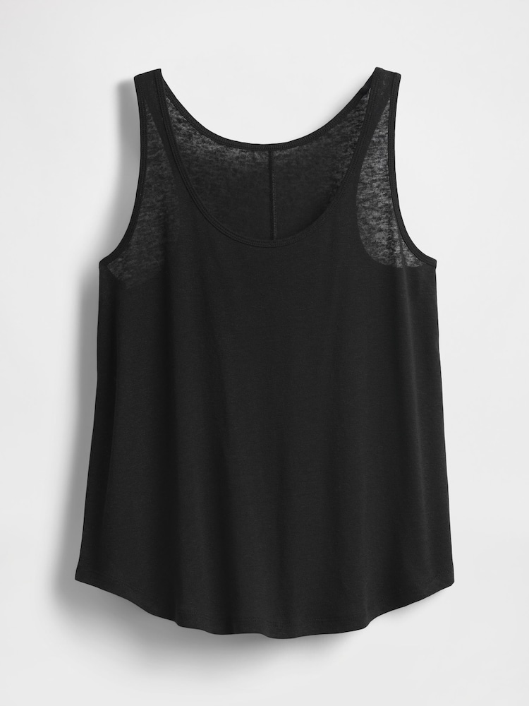 Gap Black Linen-Blend Racerback Vest - Image 4 of 4 Gap Black Linen-Blend Racerback Vest - Image 4 of 4