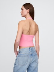 Gap Pink CloseKnit Cropped Halter Neck Top - Image 2 of 4