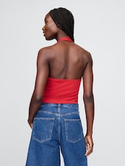 Gap Red CloseKnit Cropped Halter Neck Top - Image 2 of 4
