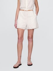 Gap White High Rise Eyelet Easy Shorts - Image 1 of 5