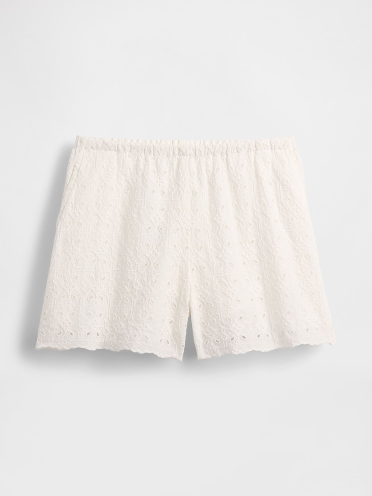 Gap White High Rise Eyelet Easy Shorts - Image 5 of 5