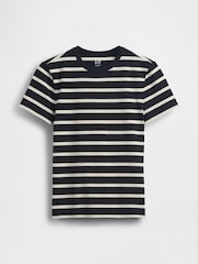 Gap Black/White Stripe CloseKnit Jersey Short Sleeve Crew Neck T-Shirt - Image 4 of 5