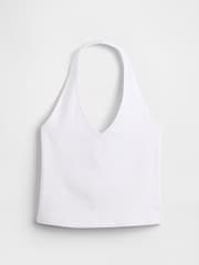 Gap White CloseKnit Cropped Halter Neck Top - Image 4 of 4