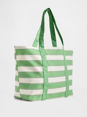 Gap Green & White Canvas Stripe Tote Bag - Image 2 of 4