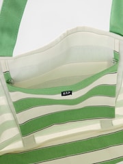 Gap Green & White Canvas Stripe Tote Bag - Image 3 of 4