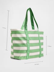 Gap Green & White Canvas Stripe Tote Bag - Image 4 of 4