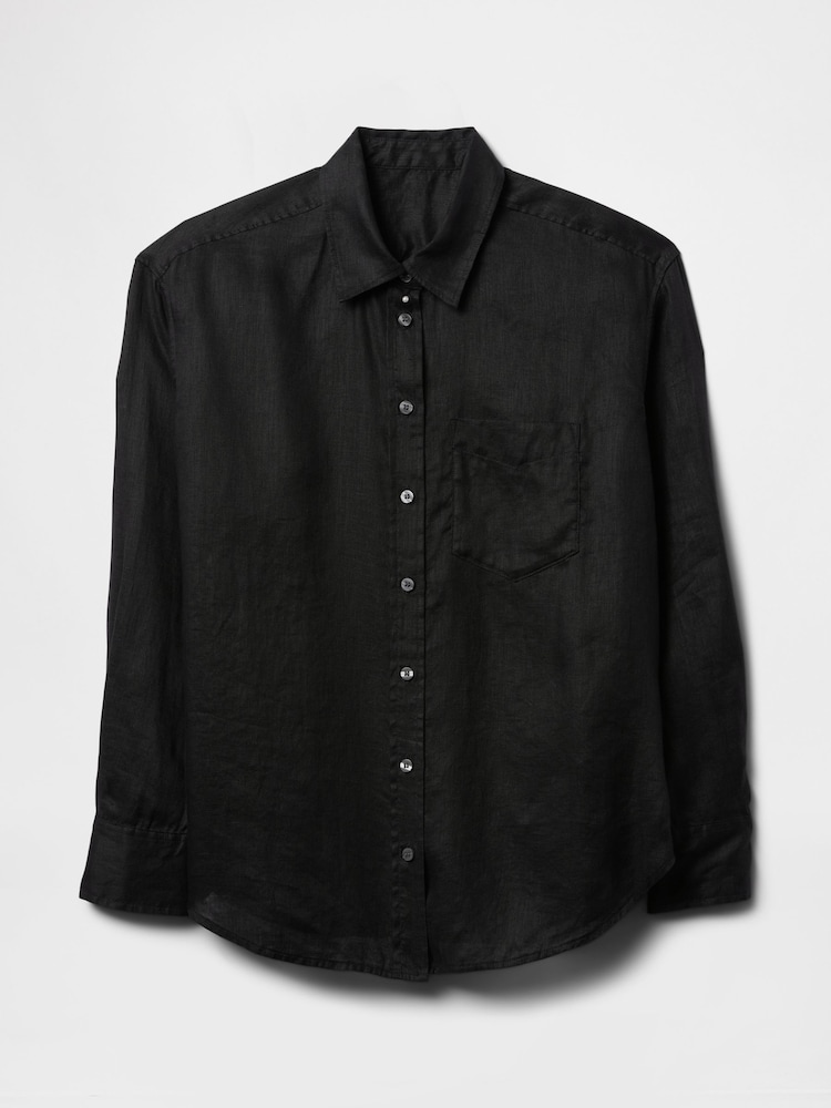 Zwart - Gap 100% linnen oversized overhemd - Image 5 of 5