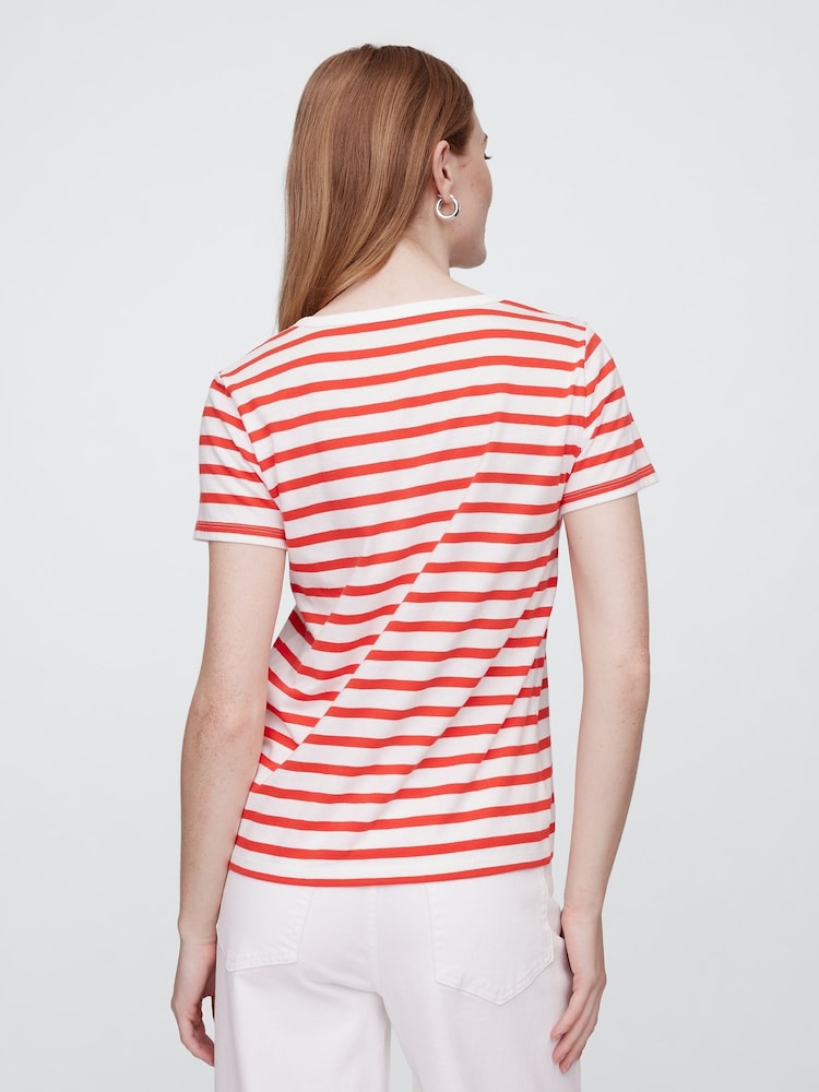 Rayas blancas - Camiseta con cuello en V favorita de Gap - Imagen 2 de 5