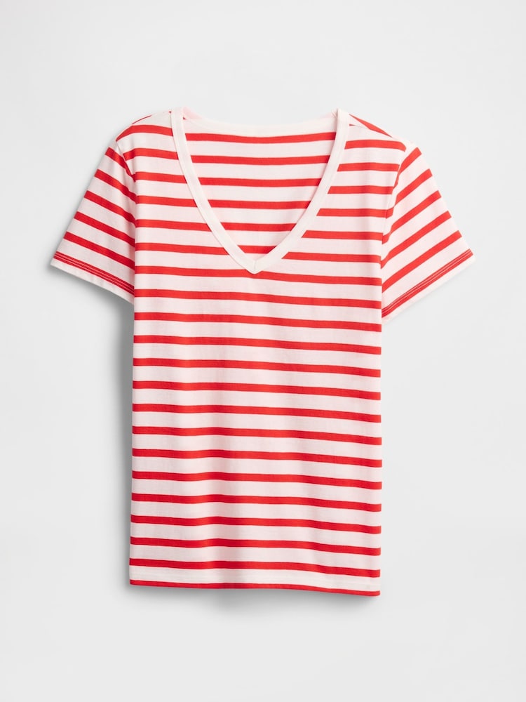 Rayas blancas - Camiseta con cuello en V favorita de Gap - Imagen 5 de 5