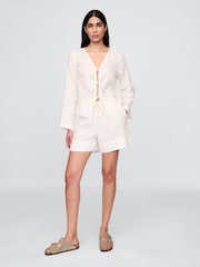 Gap White 100% Linen Easy Shorts - Image 1 of 5