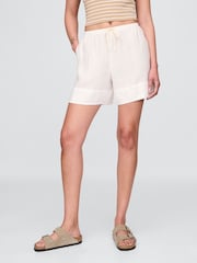 Gap White 100% Linen Easy Shorts - Image 3 of 5