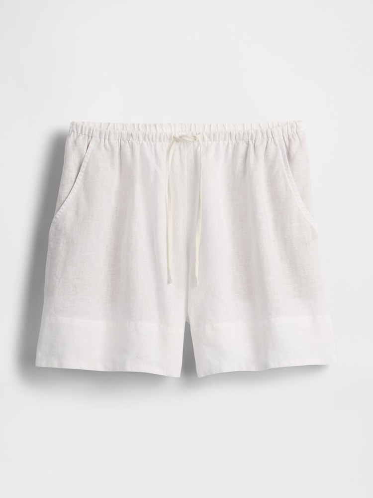 Gap White 100% Linen Easy Shorts - Image 5 of 5
