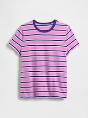Gap Pink Stripe Favourite Crew Neck Short Sleeve T-Shirt - Image 5 of 5