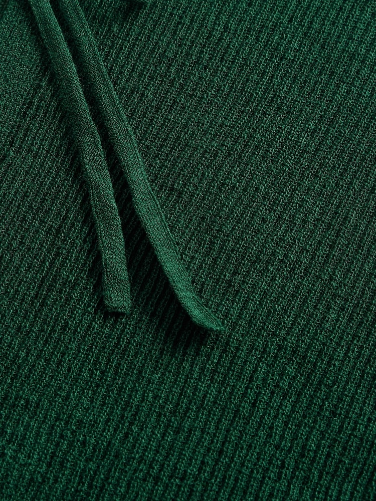 Gap Green Sheer Rib Cropped Tie-Front Cardigan - Image 5 of 5