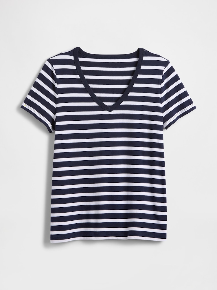 Rayas azul marino - Camiseta con cuello en V favorita de Gap - Imagen 5 de 5
