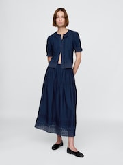 Gap Blue DÔEN Eyelet Maxi Skirt - Image 1 of 5