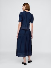Gap Blue DÔEN Eyelet Maxi Skirt - Image 2 of 5