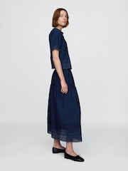 Gap Blue DÔEN Eyelet Maxi Skirt - Image 3 of 5