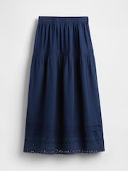 Gap Blue DÔEN Eyelet Maxi Skirt - Image 4 of 5