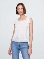 Blanco - Gap DÔEN Eyelet Sleeveless Top - Imagen 1 de 6
