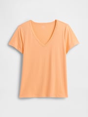 Gap Orange V-Neck Favourite Cotton Short Sleeve T-Shirt - Image 5 of 5