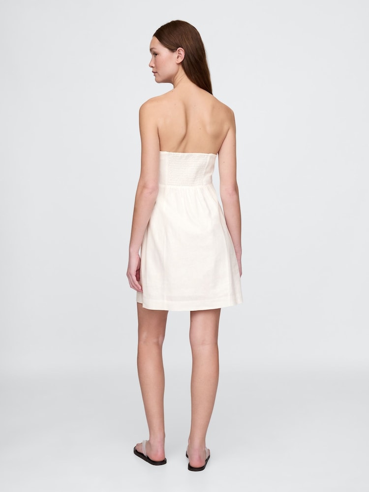 Gap White Linen-Blend A-Line Mini Dress - Image 2 of 5