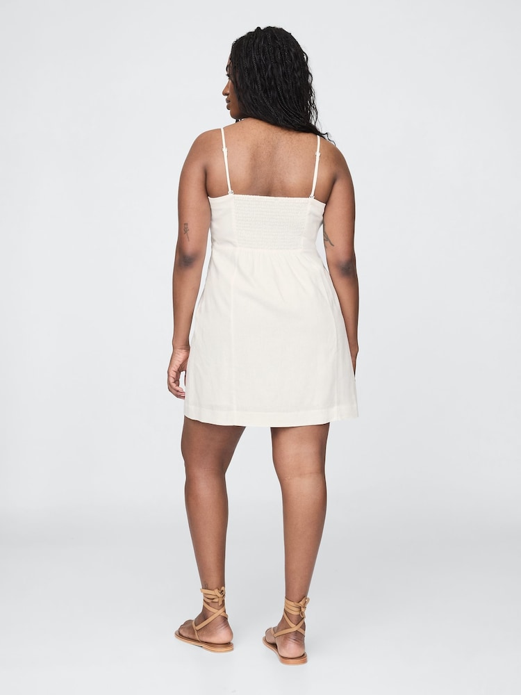 Gap White Linen-Blend A-Line Mini Dress - Image 5 of 5
