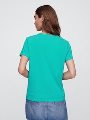 Gap Green V-Neck Favourite Cotton Short Sleeve T-Shirt - Image 2 of 5