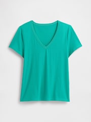 Gap Green V-Neck Favourite Cotton Short Sleeve T-Shirt - Image 5 of 5