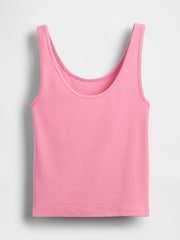 Gap Pink Modern Cotton-Modal Scoop Neck Cropped Vest - Image 4 of 5