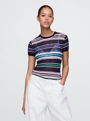 Negro multicolor - Camiseta transparente de canalé de Gap - Imagen 1 de 5