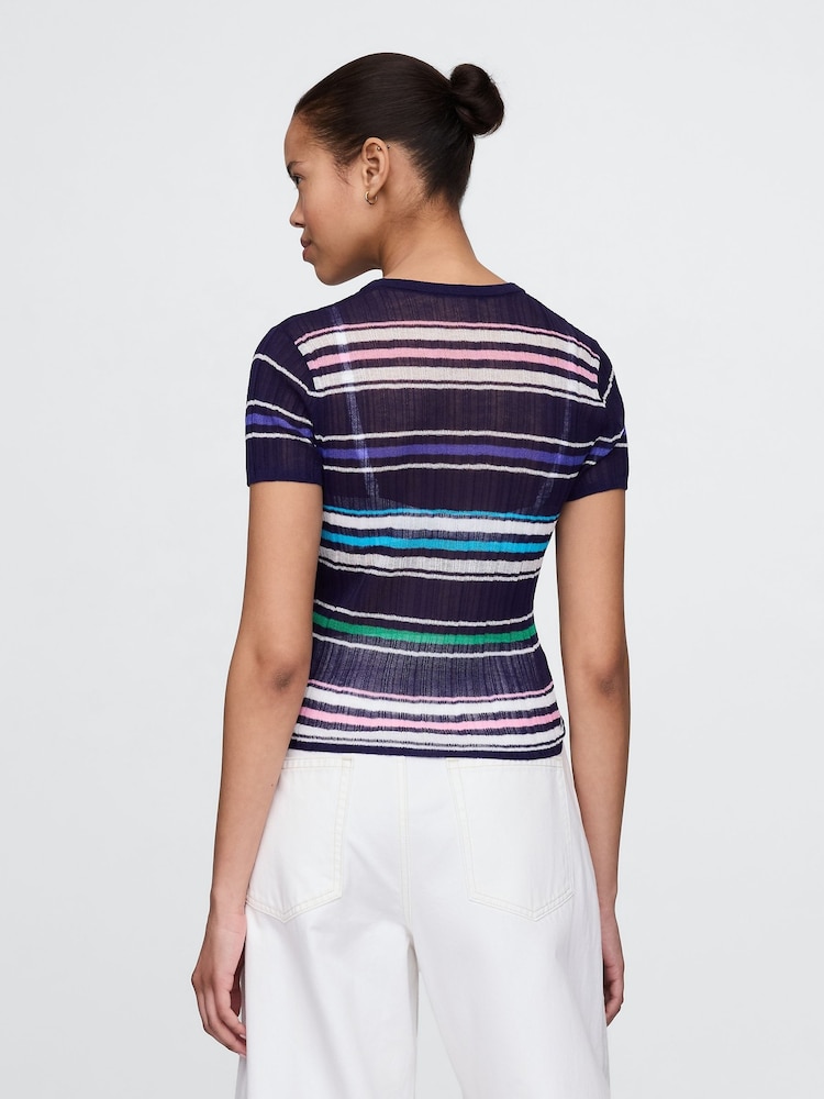 Negro multicolor - Camiseta transparente de canalé de Gap - Imagen 2 de 5