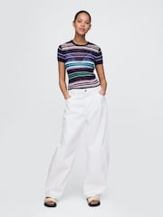 Negro multicolor - Camiseta transparente de canalé de Gap - Imagen 3 de 5