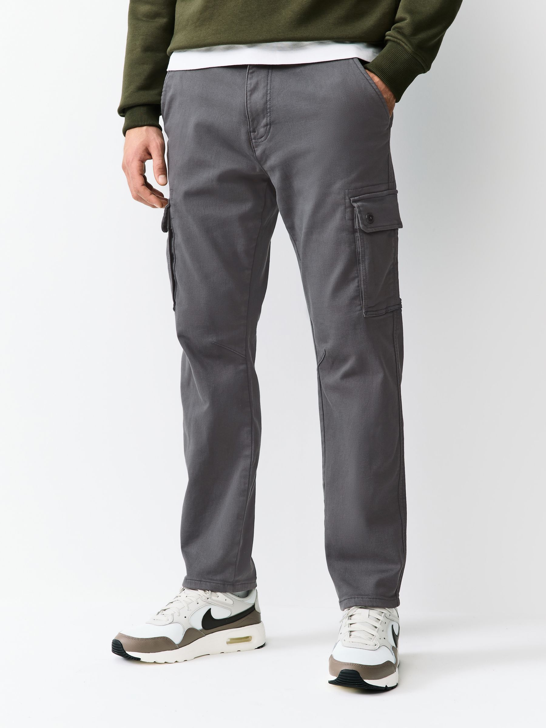 Buy Charcoal Grey Motionflex Stretch Cargo Trousers from the Next