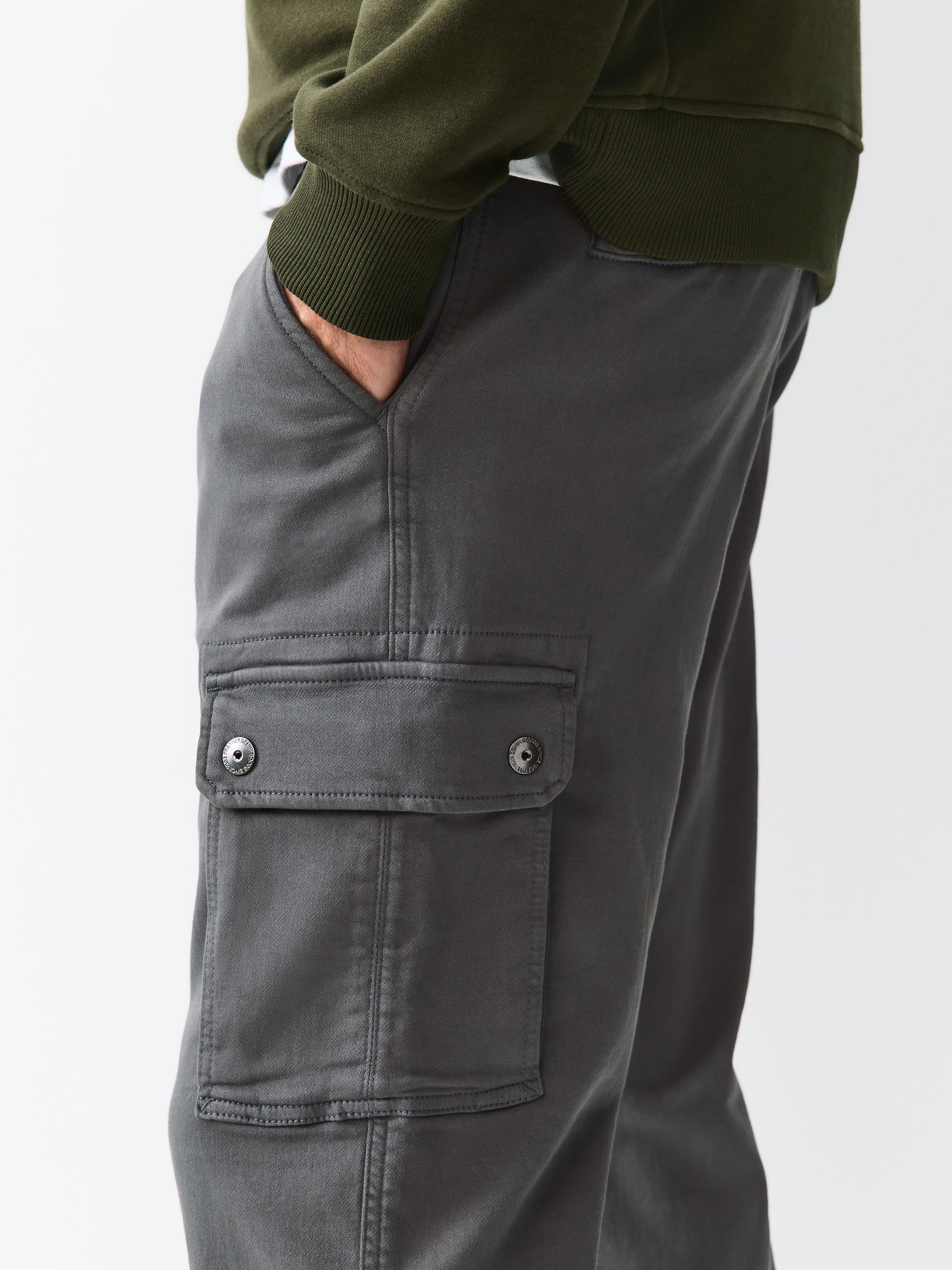 Buy Charcoal Grey Motionflex Stretch Cargo Trousers from the Next