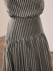 Mint Velvet Green Khaki Spot Print Midi Skirt - Image 4 of 8
