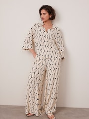Mint Velvet Cream Geo Print Shirt - Image 3 of 9