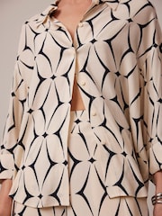 Mint Velvet Cream Geo Print Shirt - Image 4 of 9