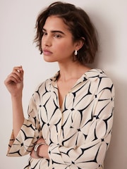 Mint Velvet Cream Geo Print Shirt - Image 5 of 9