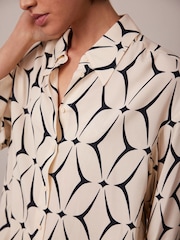 Mint Velvet Cream Geo Print Shirt - Image 6 of 9