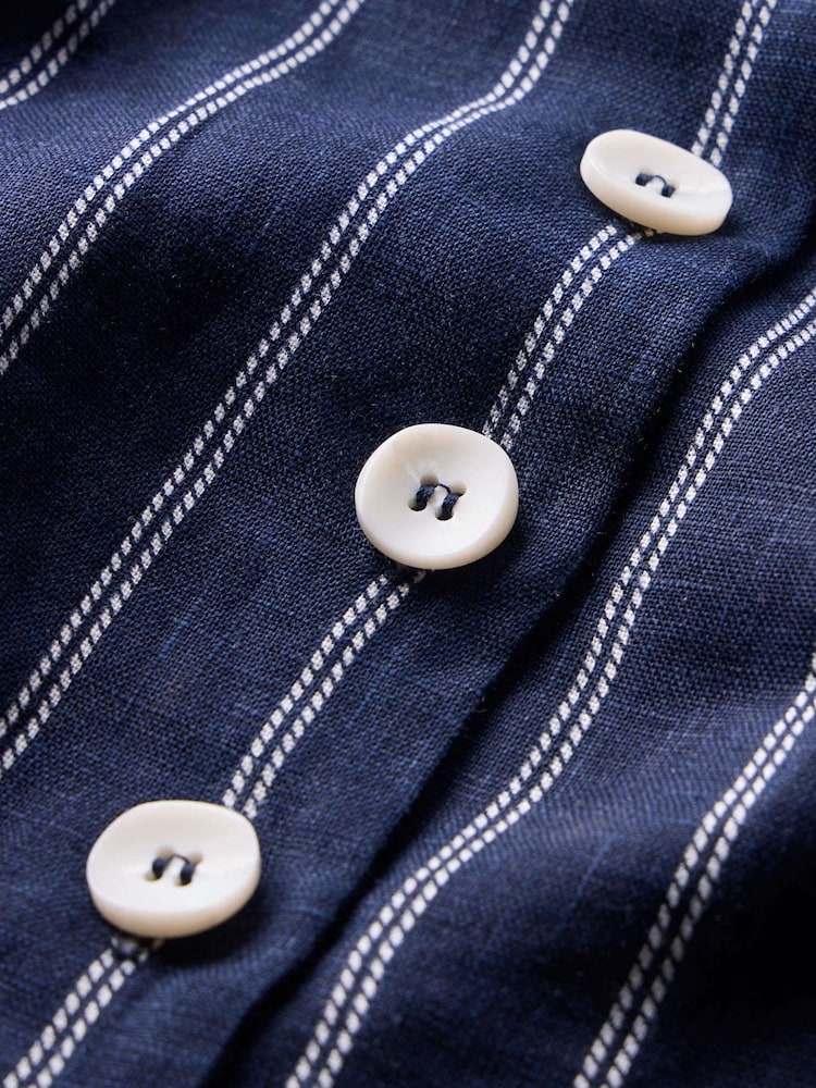 Mint Velvet Blue Striped 100% Linen Halter Top - Image 9 of 9