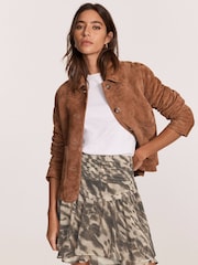 Mint Velvet Cream Animal Print Mini Skirt - Image 1 of 8