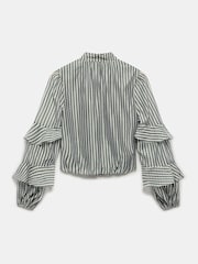 Mint Velvet Black Khaki Spot Print Cropped Blouse - Image 8 of 8
