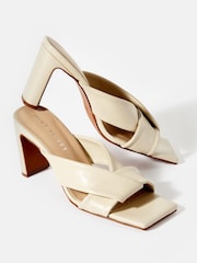 Mint Velvet Cream Cally Leather Sandals - Image 2 of 4