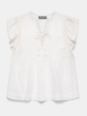 Mint Velvet White Cap Sleeve Blouse - Image 7 of 8