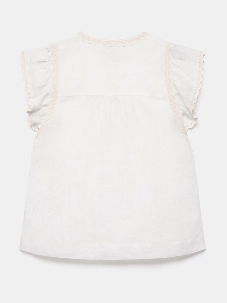 Mint Velvet White Cap Sleeve Blouse - Image 8 of 8
