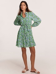 Mint Velvet Green Floral Print 100% Cotton Mini Dress - Image 2 of 8