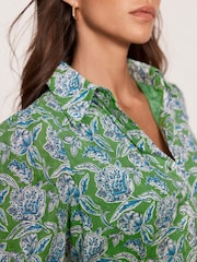 Mint Velvet Green Floral Print 100% Cotton Mini Dress - Image 5 of 8