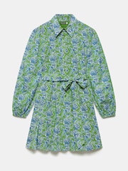 Mint Velvet Green Floral Print 100% Cotton Mini Dress - Image 7 of 8