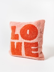 Oliver Bonas Pink Love Tufted Cushion Cover - Image 2 of 6